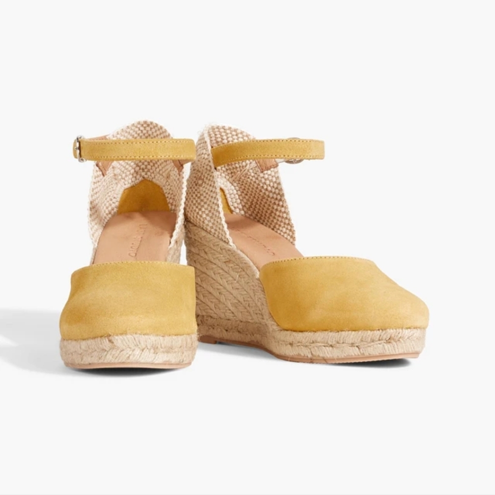 NWT Last Studio Wedge Espadrilles in Mustard